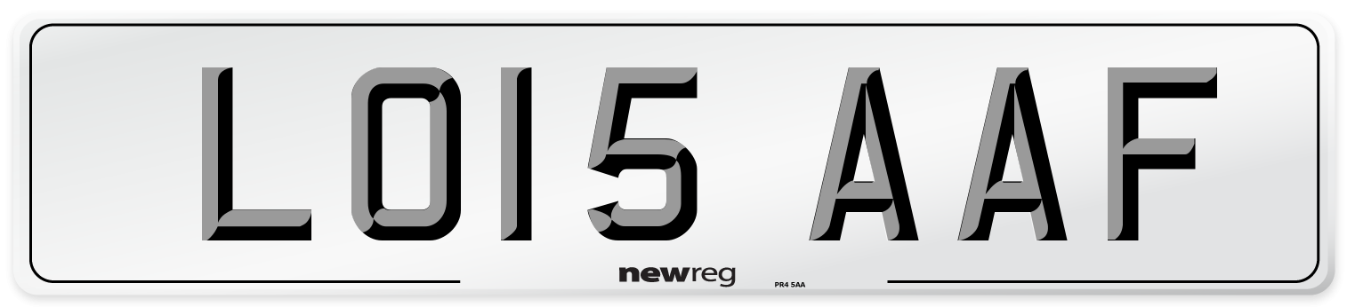 LO15 AAF Number Plate from New Reg